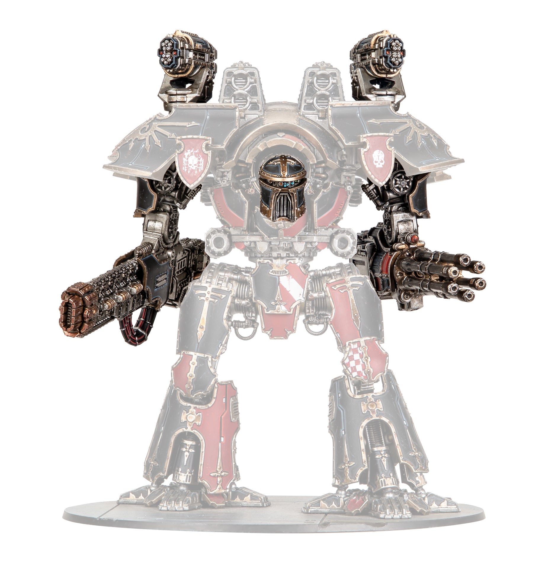 Warlord Titan Weapons: Volkite Destructor, Macro-Gatling Blaster, Graviton Ruinator, and Vulcan Mega-Bolter Array