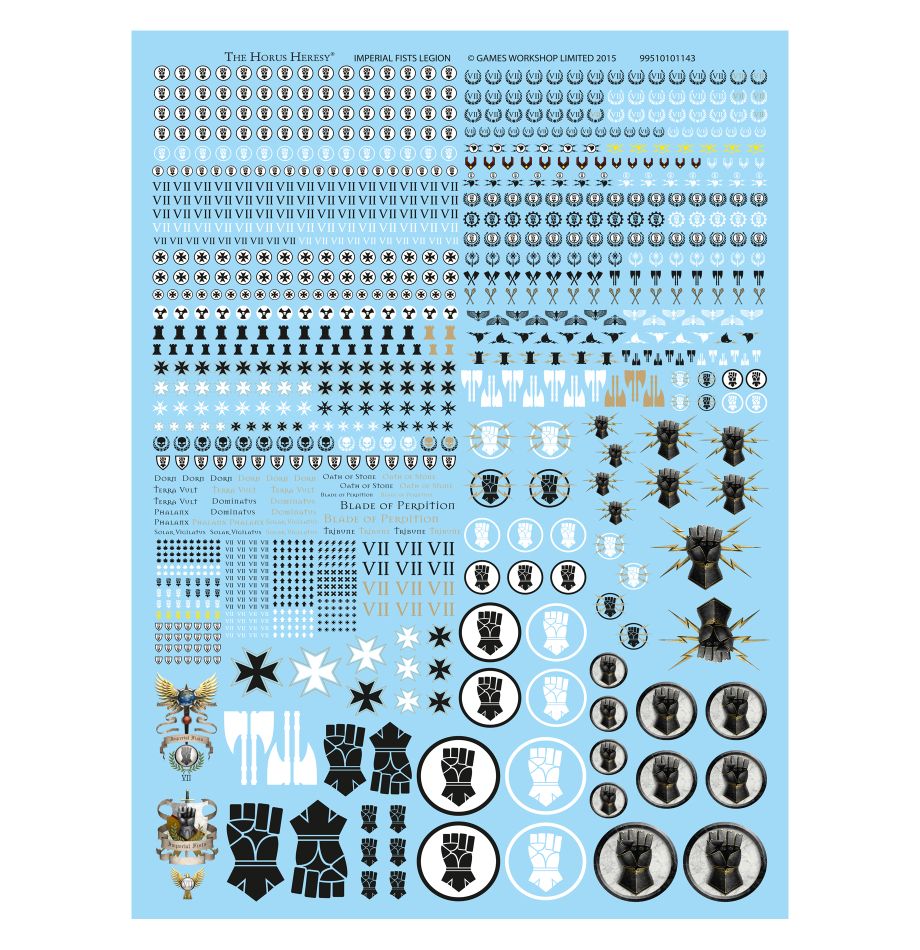 Imperial Fists Legion Transfer Sheet