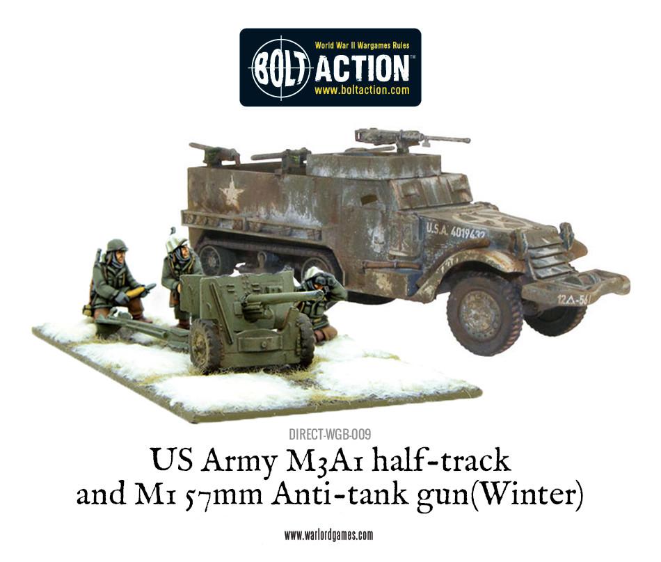 Bolt Action: USA - US Army M3A1 Half-track with M1 57mm Anti-tank gun (Winter)