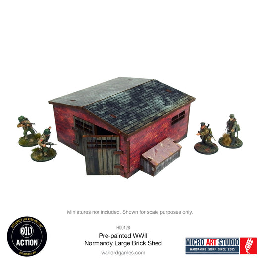Achtung Panzer!: Pre-painted WW2 Normandy Large Brick Shed