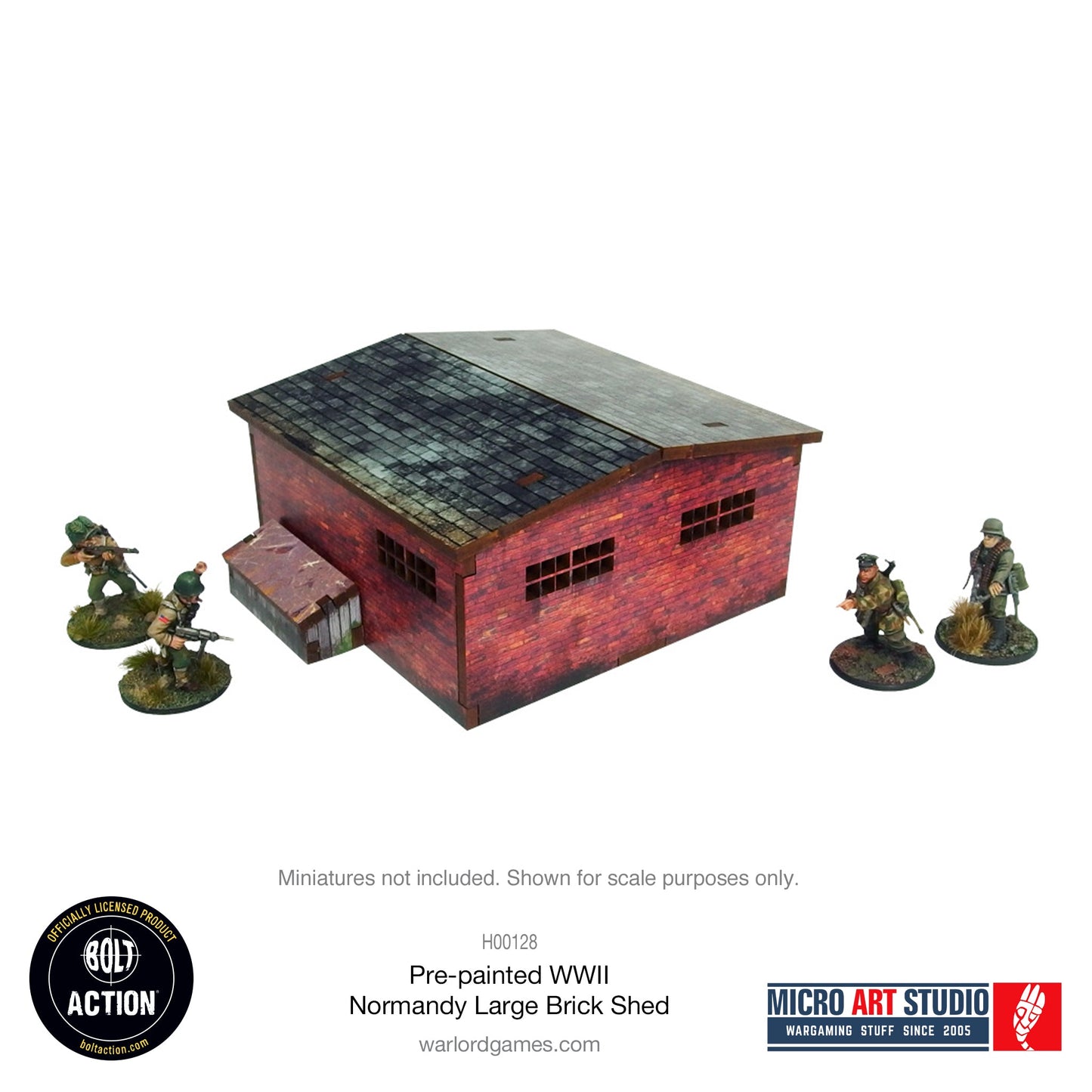 Achtung Panzer!: Pre-painted WW2 Normandy Large Brick Shed