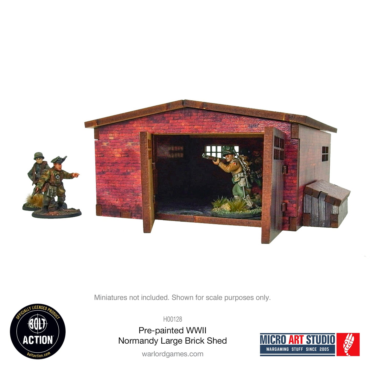 Achtung Panzer!: Pre-painted WW2 Normandy Large Brick Shed