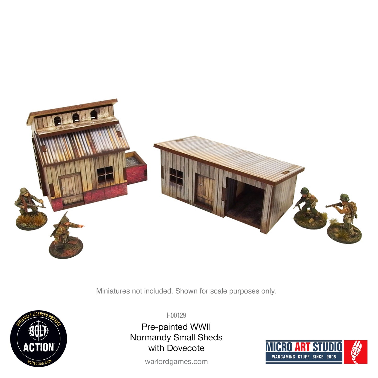 Achtung Panzer!: Pre-painted WW2 Normandy Small Sheds with Dovecote