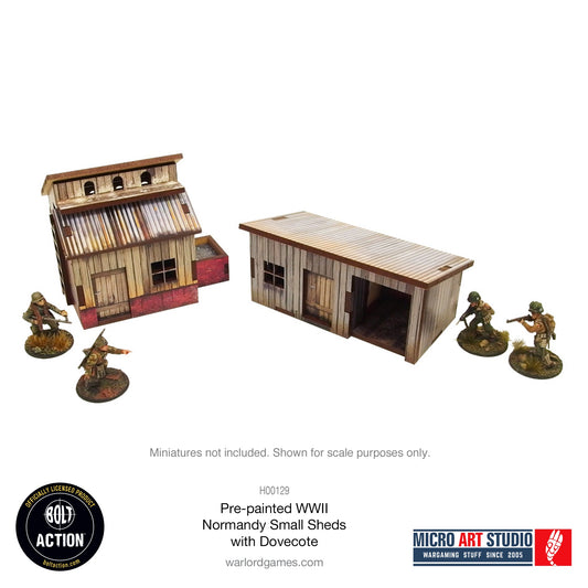 Achtung Panzer!: Pre-painted WW2 Normandy Small Sheds with Dovecote