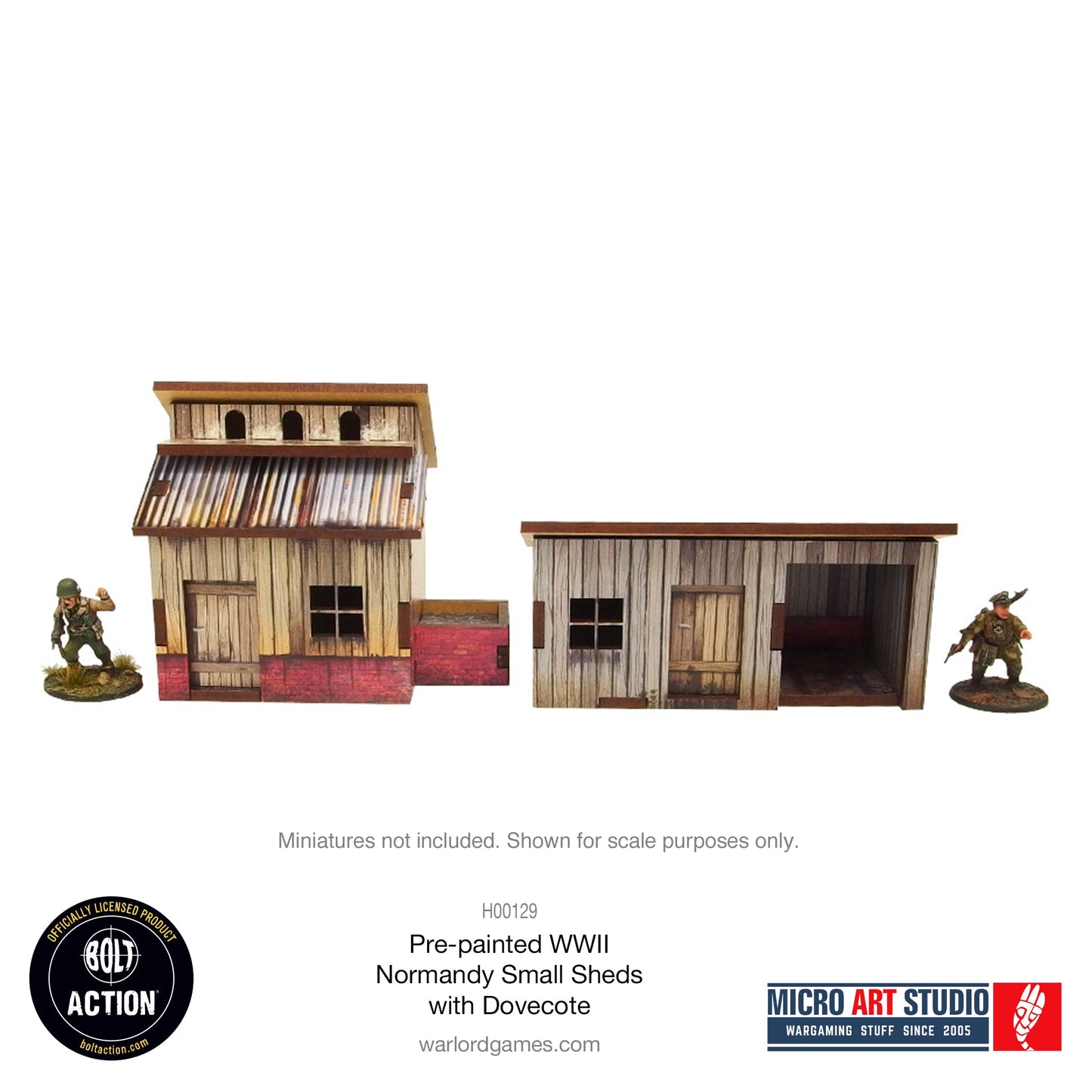 Achtung Panzer!: Pre-painted WW2 Normandy Small Sheds with Dovecote