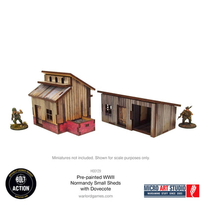 Achtung Panzer!: Pre-painted WW2 Normandy Small Sheds with Dovecote