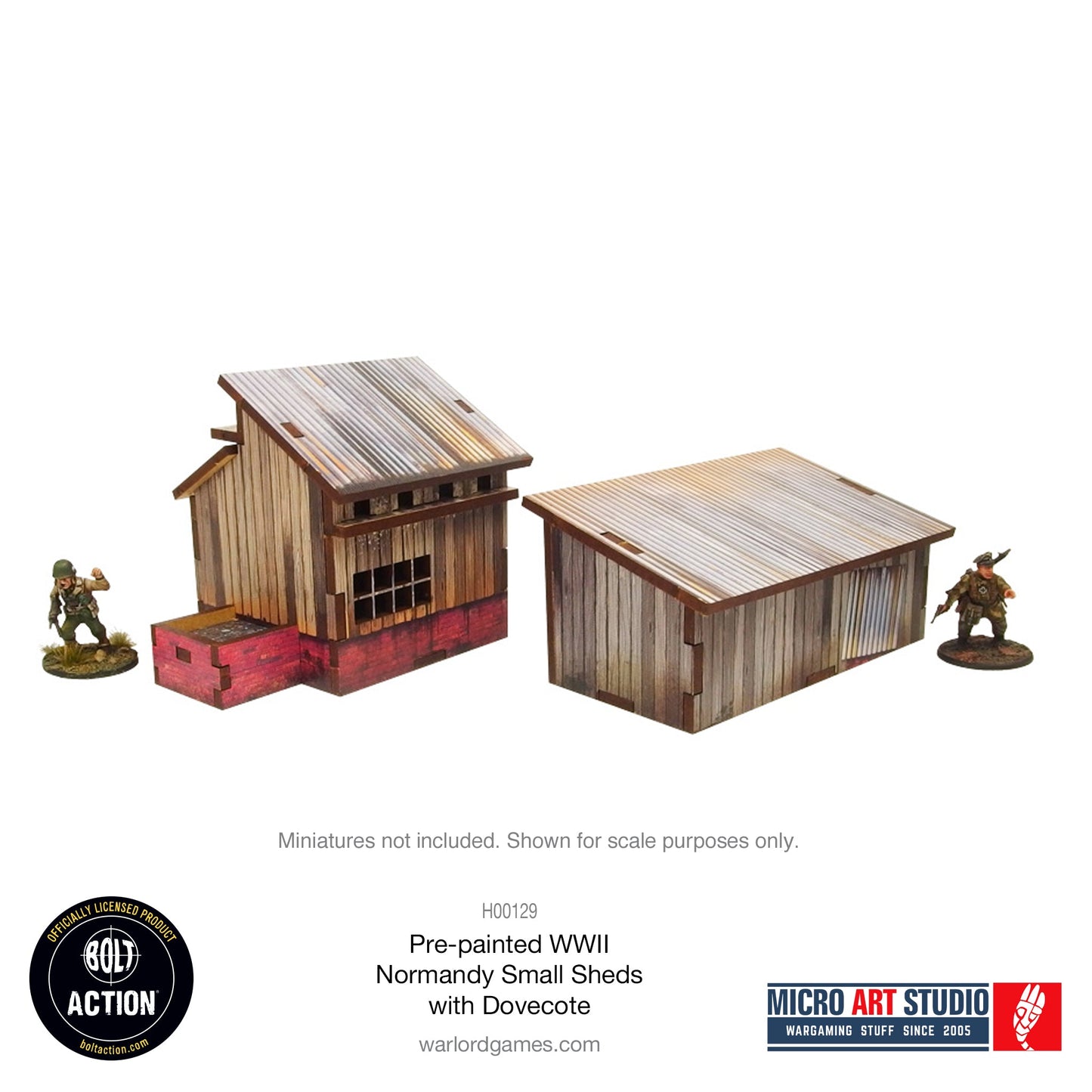 Achtung Panzer!: Pre-painted WW2 Normandy Small Sheds with Dovecote