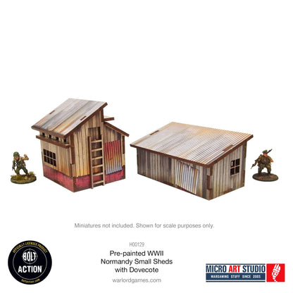 Achtung Panzer!: Pre-painted WW2 Normandy Small Sheds with Dovecote