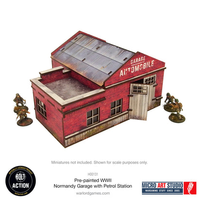Achtung Panzer!: Pre-painted WW2 Normandy Garage with Petrol Station