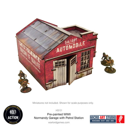 Achtung Panzer!: Pre-painted WW2 Normandy Garage with Petrol Station