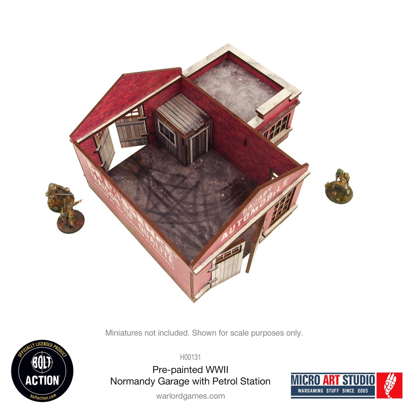 Achtung Panzer!: Pre-painted WW2 Normandy Garage with Petrol Station