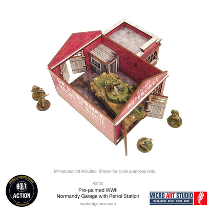 Achtung Panzer!: Pre-painted WW2 Normandy Garage with Petrol Station