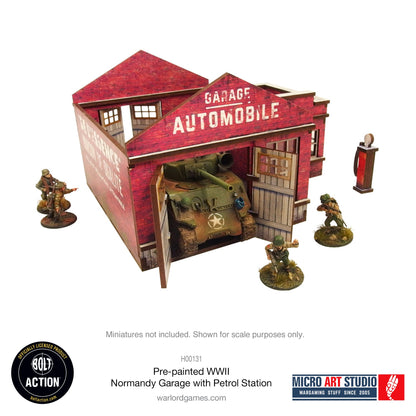 Achtung Panzer!: Pre-painted WW2 Normandy Garage with Petrol Station