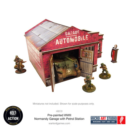 Achtung Panzer!: Pre-painted WW2 Normandy Garage with Petrol Station