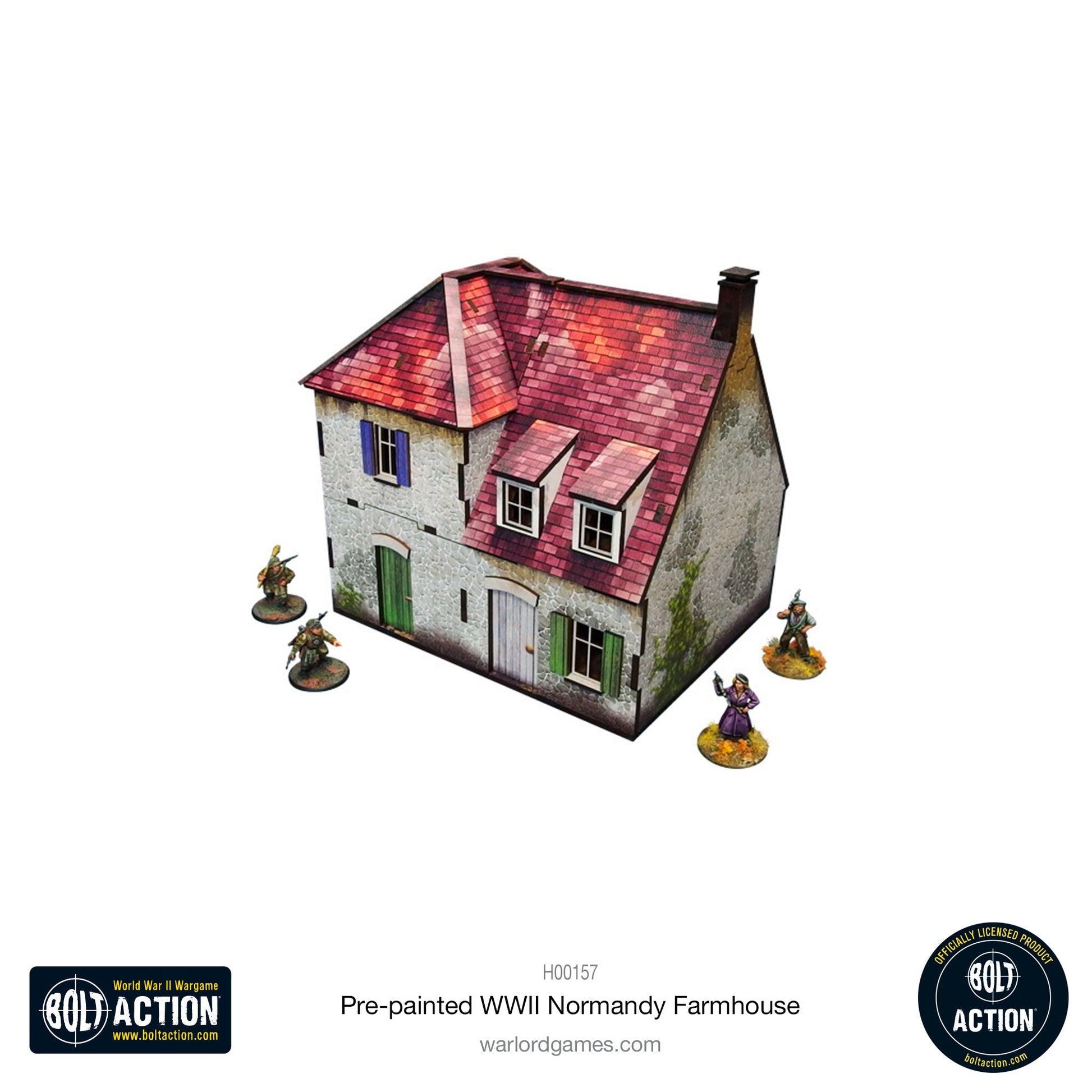 Achtung Panzer!: Pre-painted WWII Normandy Farmhouse