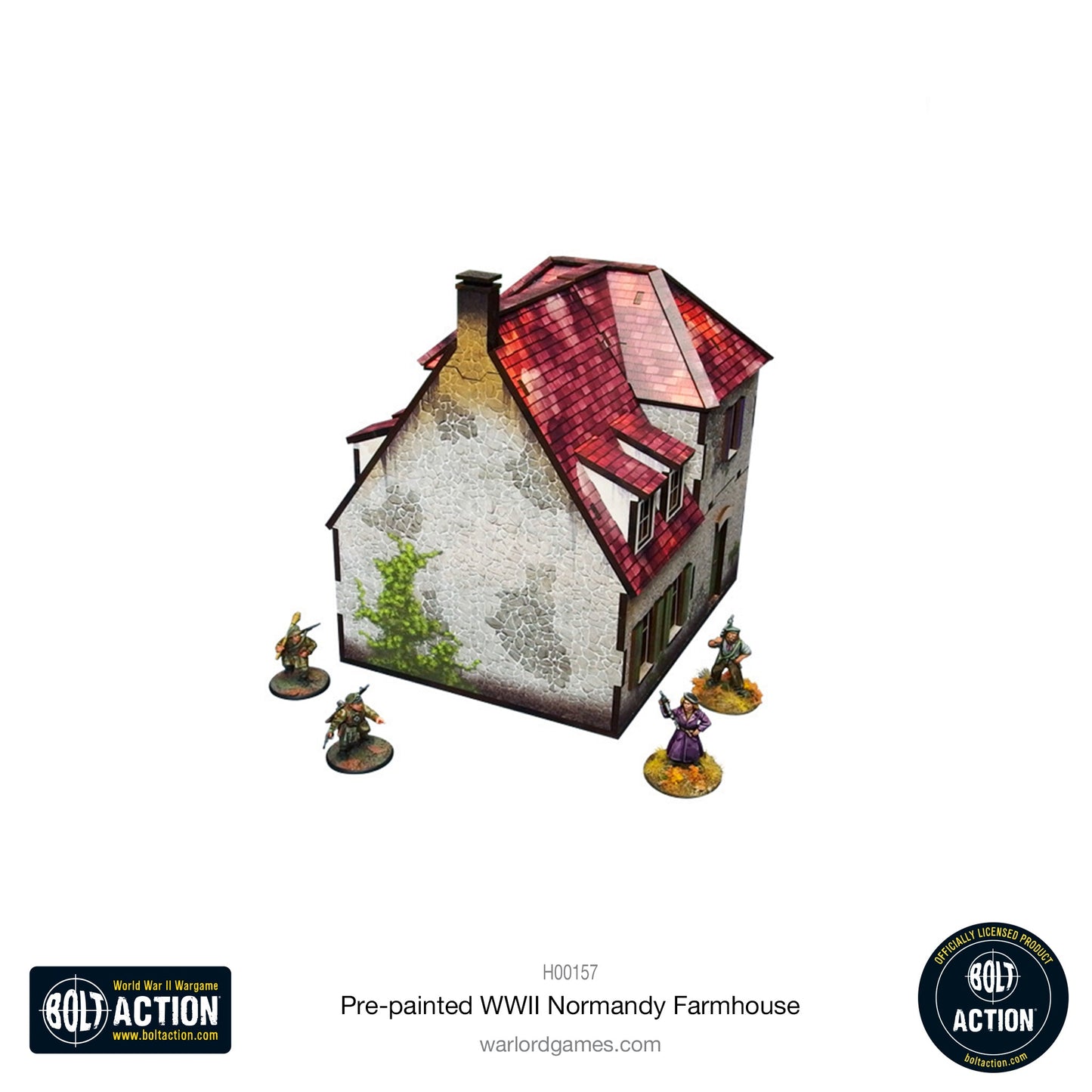 Achtung Panzer!: Pre-painted WWII Normandy Farmhouse