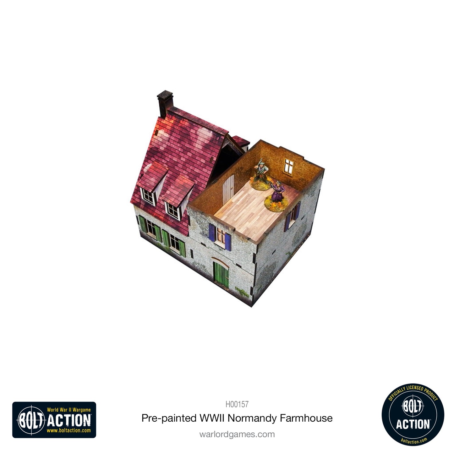Achtung Panzer!: Pre-painted WWII Normandy Farmhouse