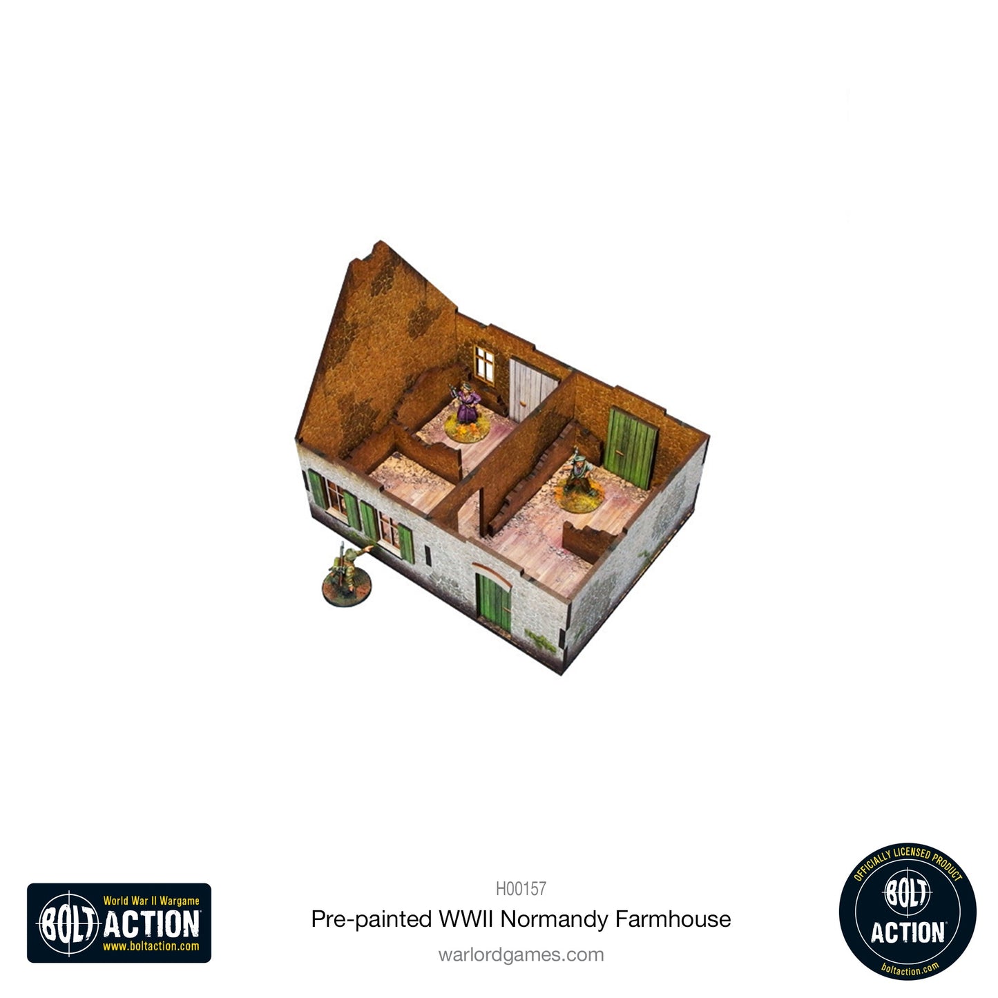 Achtung Panzer!: Pre-painted WWII Normandy Farmhouse