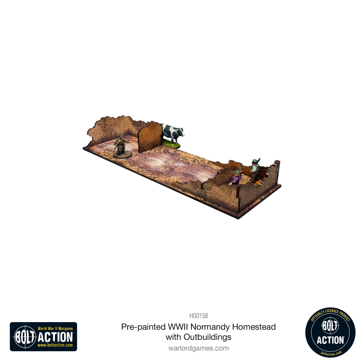 Achtung Panzer!: Pre-painted WWII Normandy Homestead with Outbuildings