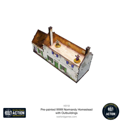 Achtung Panzer!: Pre-painted WWII Normandy Homestead with Outbuildings