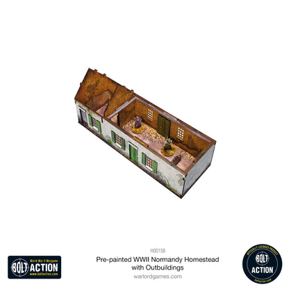 Achtung Panzer!: Pre-painted WWII Normandy Homestead with Outbuildings