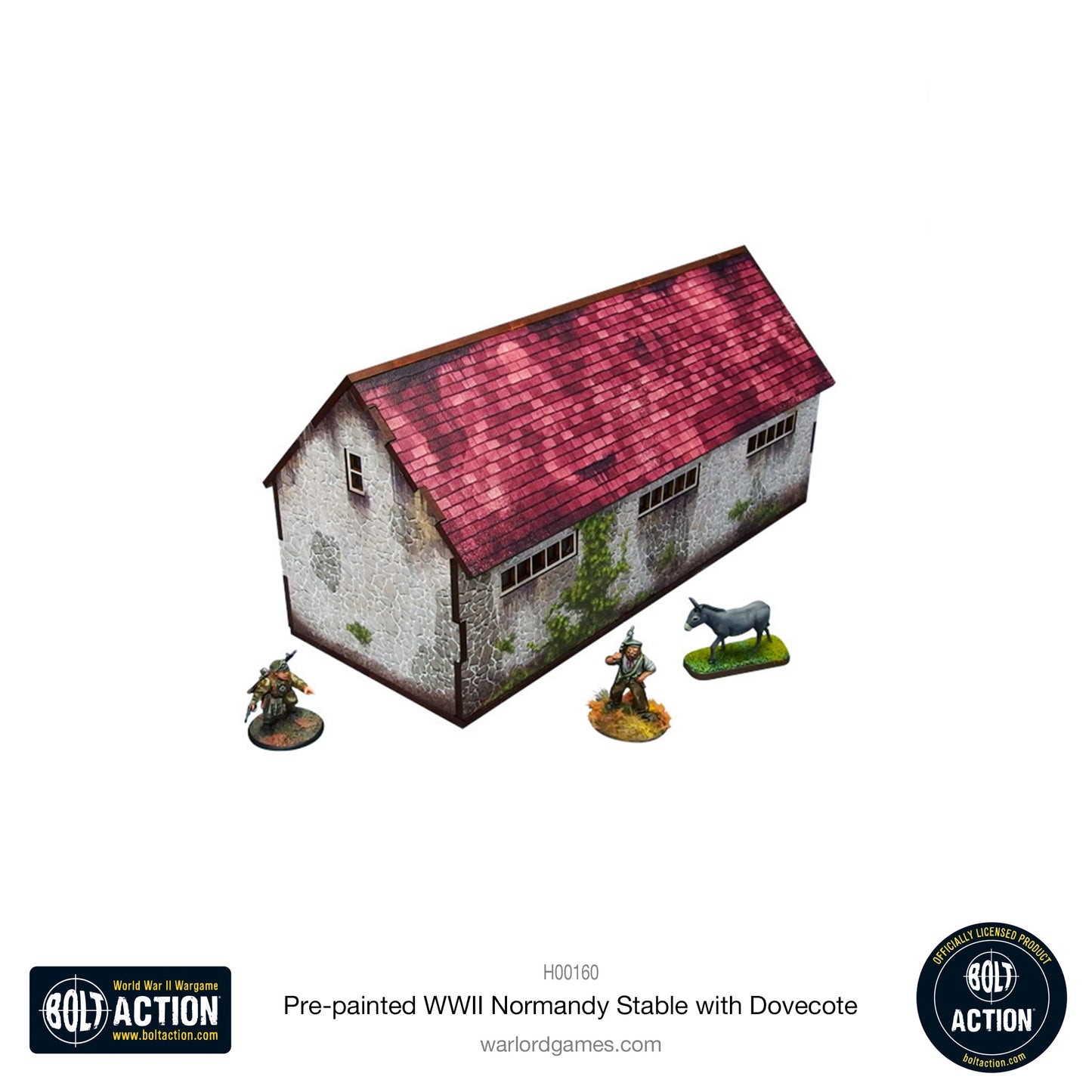 Achtung Panzer!: Pre-painted WWII Normandy Stable with Dovecote