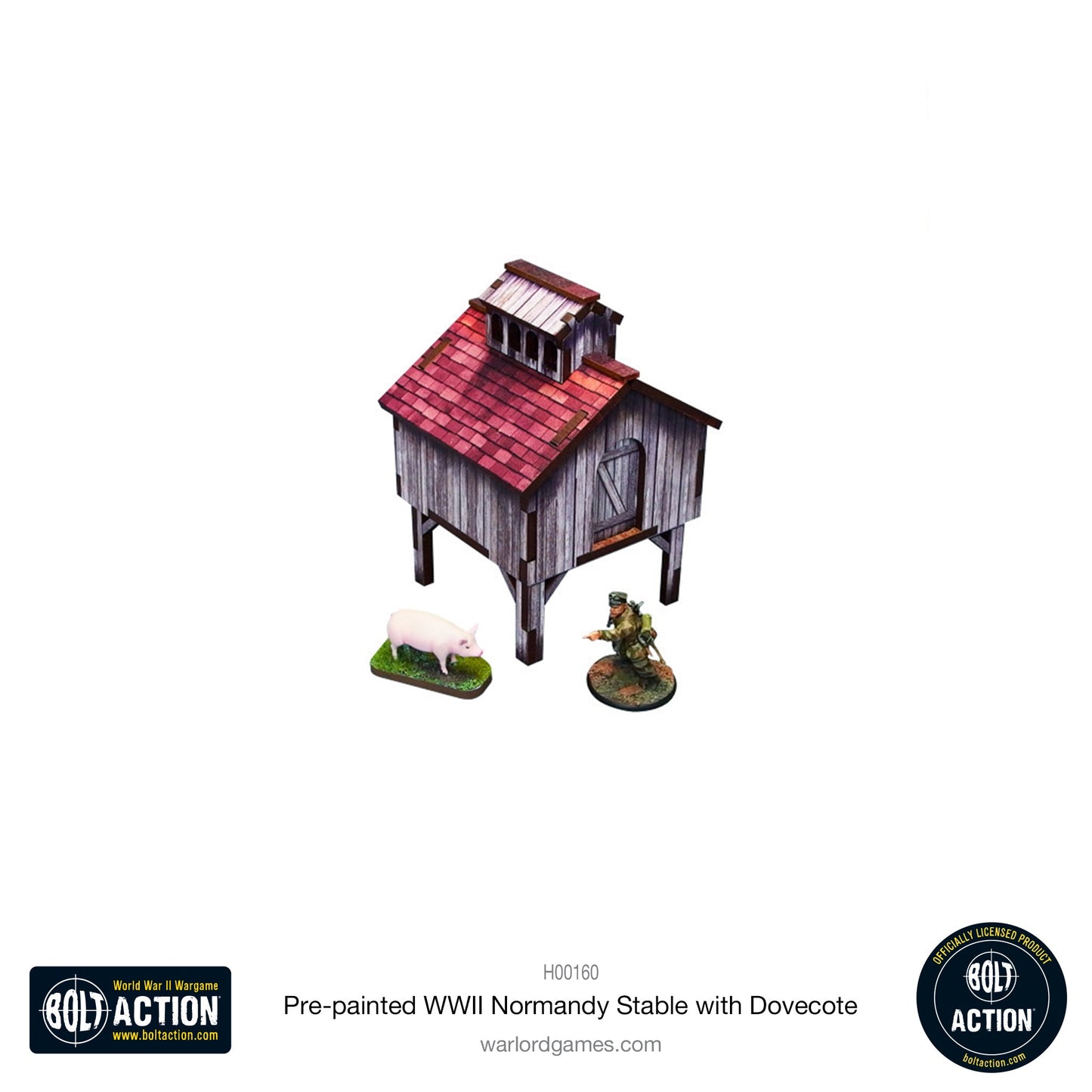 Achtung Panzer!: Pre-painted WWII Normandy Stable with Dovecote