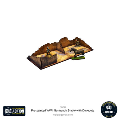 Achtung Panzer!: Pre-painted WWII Normandy Stable with Dovecote