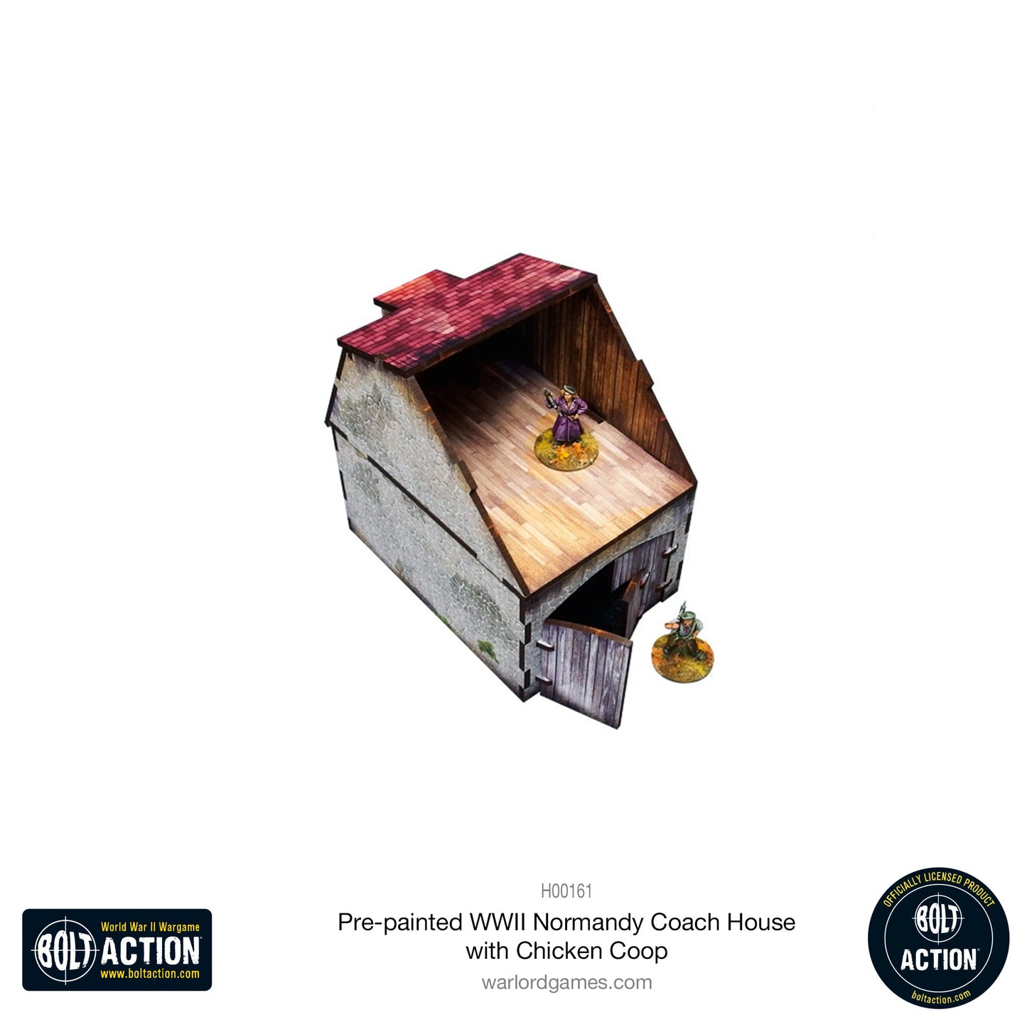 Achtung Panzer!: Pre-painted WWII Normandy Coach House with Chicken Coop