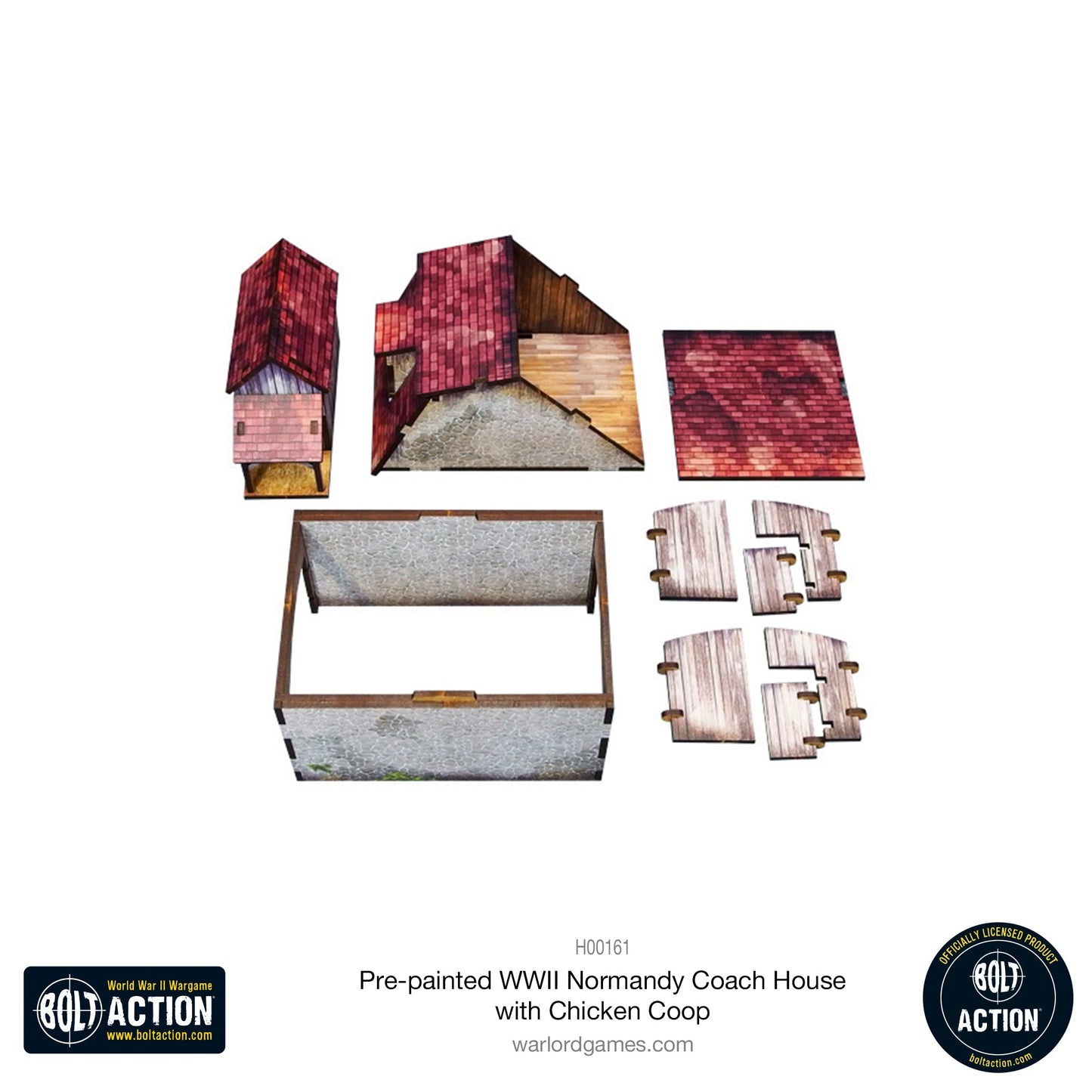 Achtung Panzer!: Pre-painted WWII Normandy Coach House with Chicken Coop
