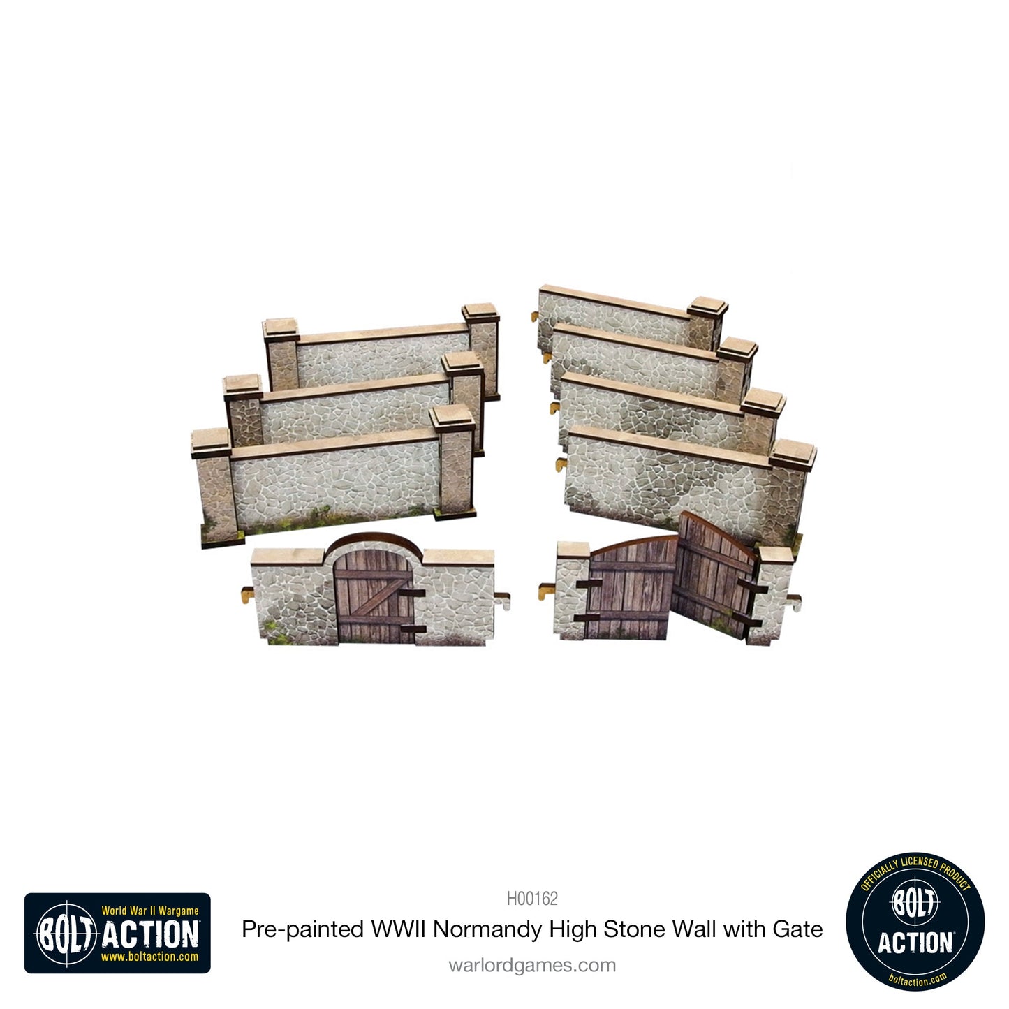 Achtung Panzer!: Pre-painted WWII Normandy High Stone Wall with Gate
