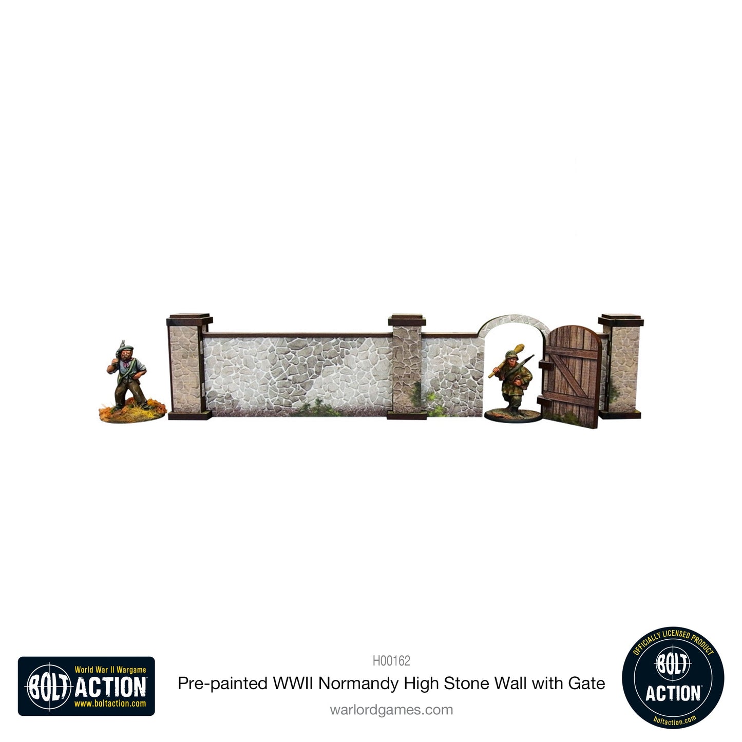 Achtung Panzer!: Pre-painted WWII Normandy High Stone Wall with Gate
