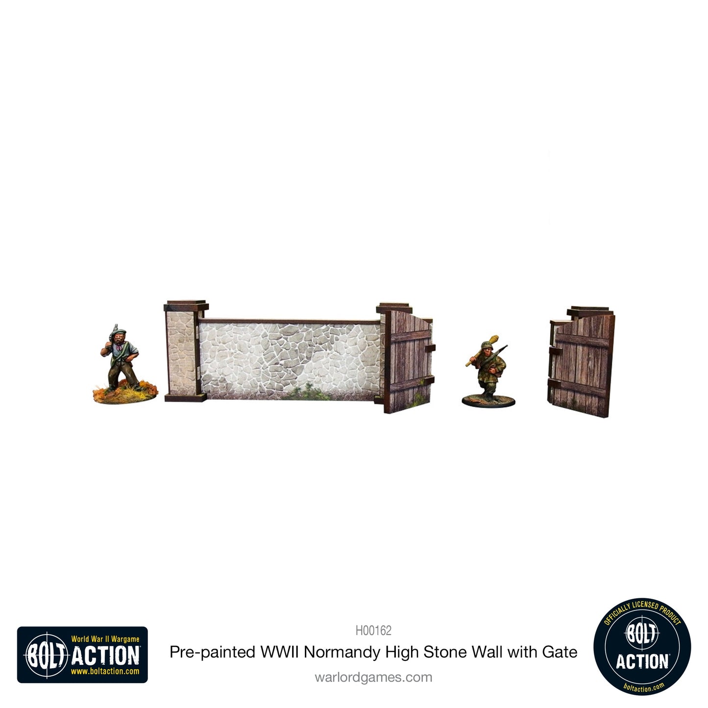 Achtung Panzer!: Pre-painted WWII Normandy High Stone Wall with Gate