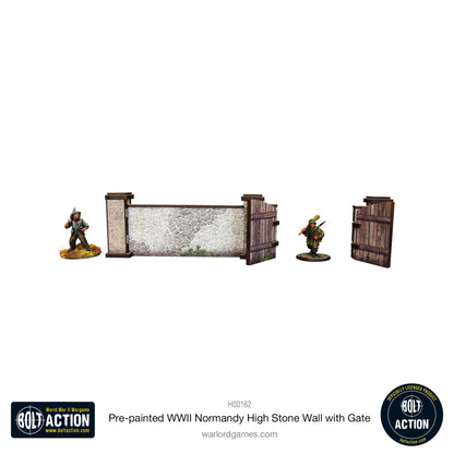 Achtung Panzer!: Pre-painted WWII Normandy High Stone Wall with Gate