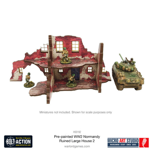 Achtung Panzer!: Pre-Painted WW2 Normandy Ruined Large House 2