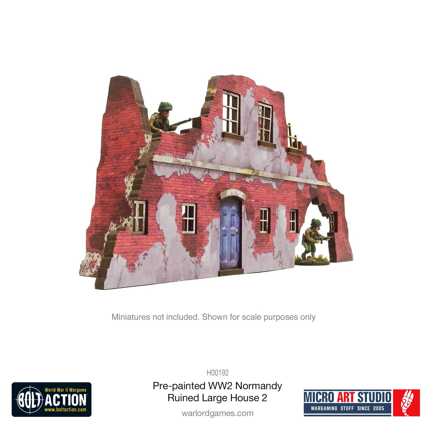 Achtung Panzer!: Pre-Painted WW2 Normandy Ruined Large House 2