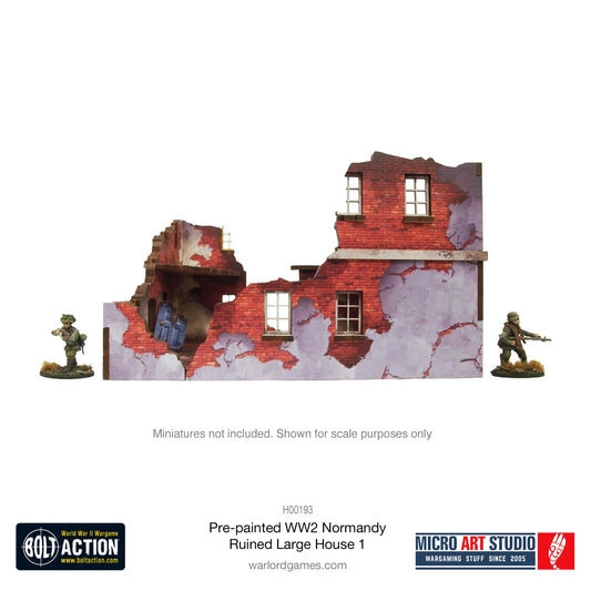 Achtung Panzer!: Pre-Painted WW2 Normandy Ruined Large House 1