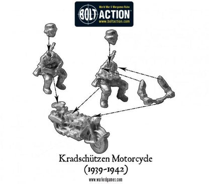 Bolt Action: German - Afrika Korps Kradschutzen motorcycle