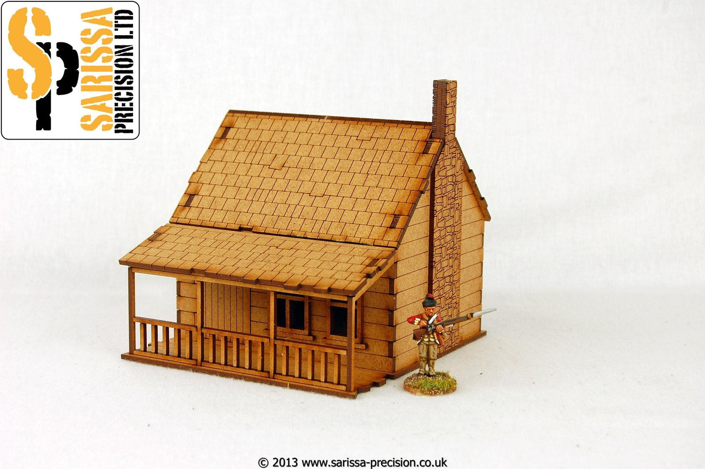 Black Powder: North American House with Porch - Stone Chimney 1