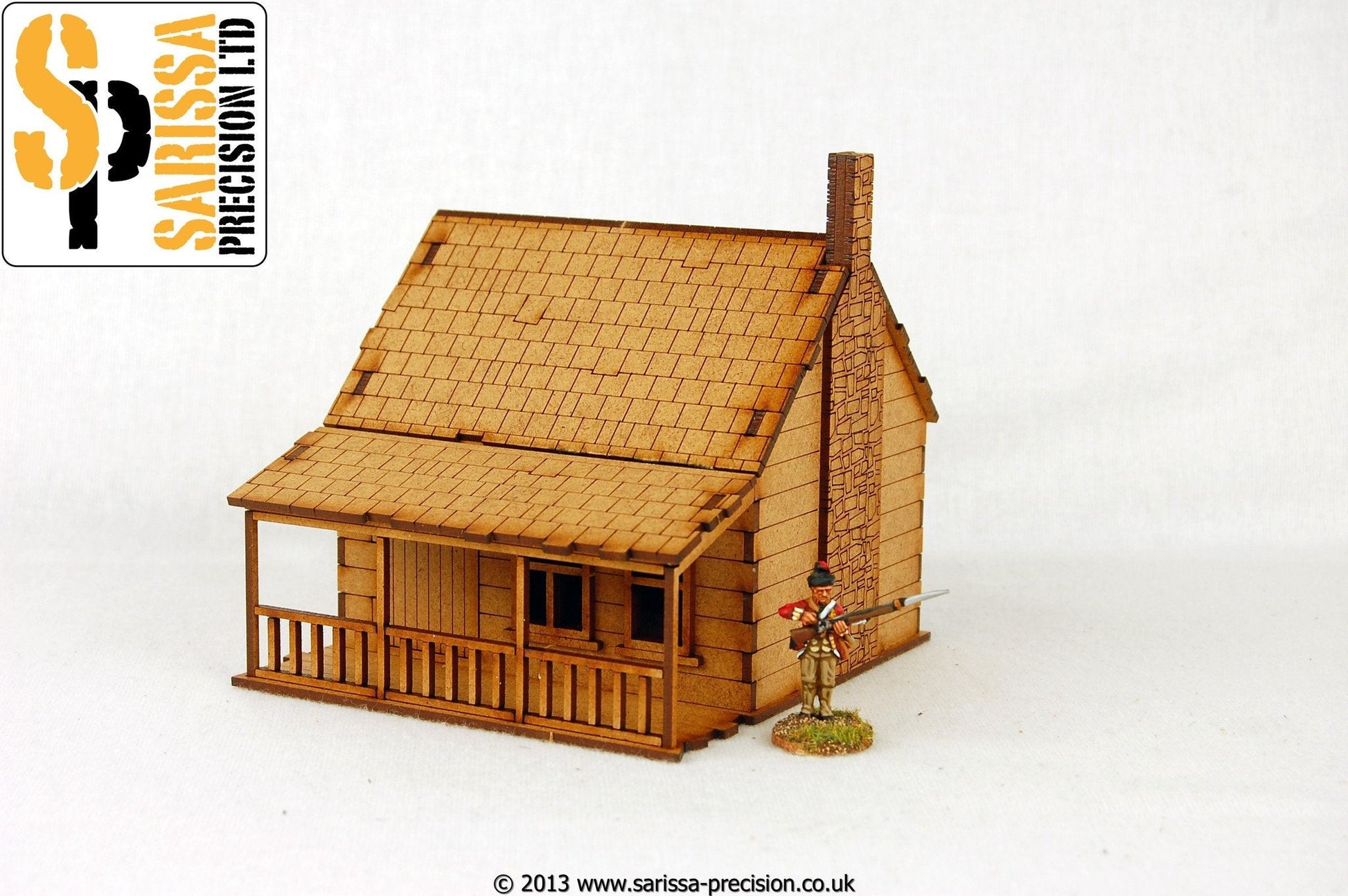 Black Powder: North American House with Porch - Stone Chimney 1