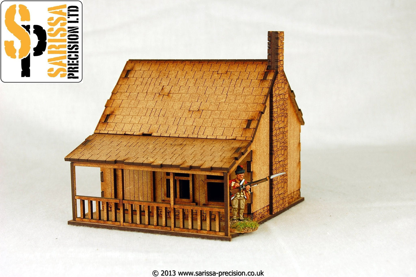 Black Powder: North American House with Porch - Stone Chimney 2