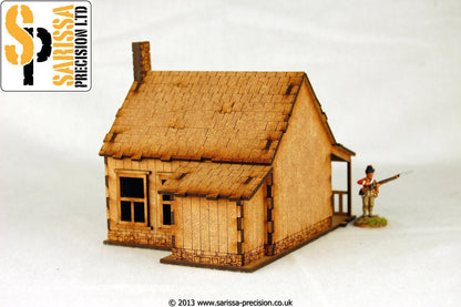 Black Powder: North American House with Porch - Stone Chimney 2
