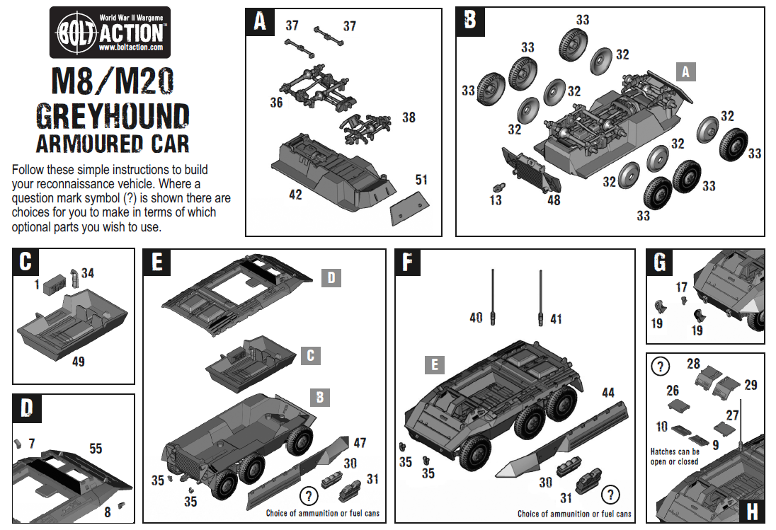 Achtung Panzer!: British Tanks - M8/M20 Greyhound Scout Car (Plastic Box)