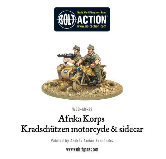 Bolt Action: German - Afrika Korps Kradschutzen motorcycle and sidecar