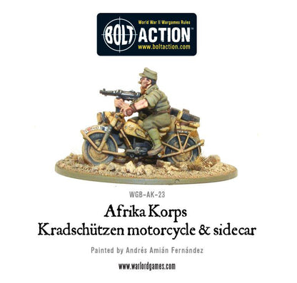 Bolt Action: German - Afrika Korps Kradschutzen motorcycle and sidecar