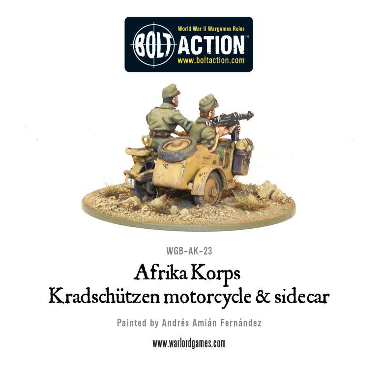 Bolt Action: German - Afrika Korps Kradschutzen motorcycle and sidecar