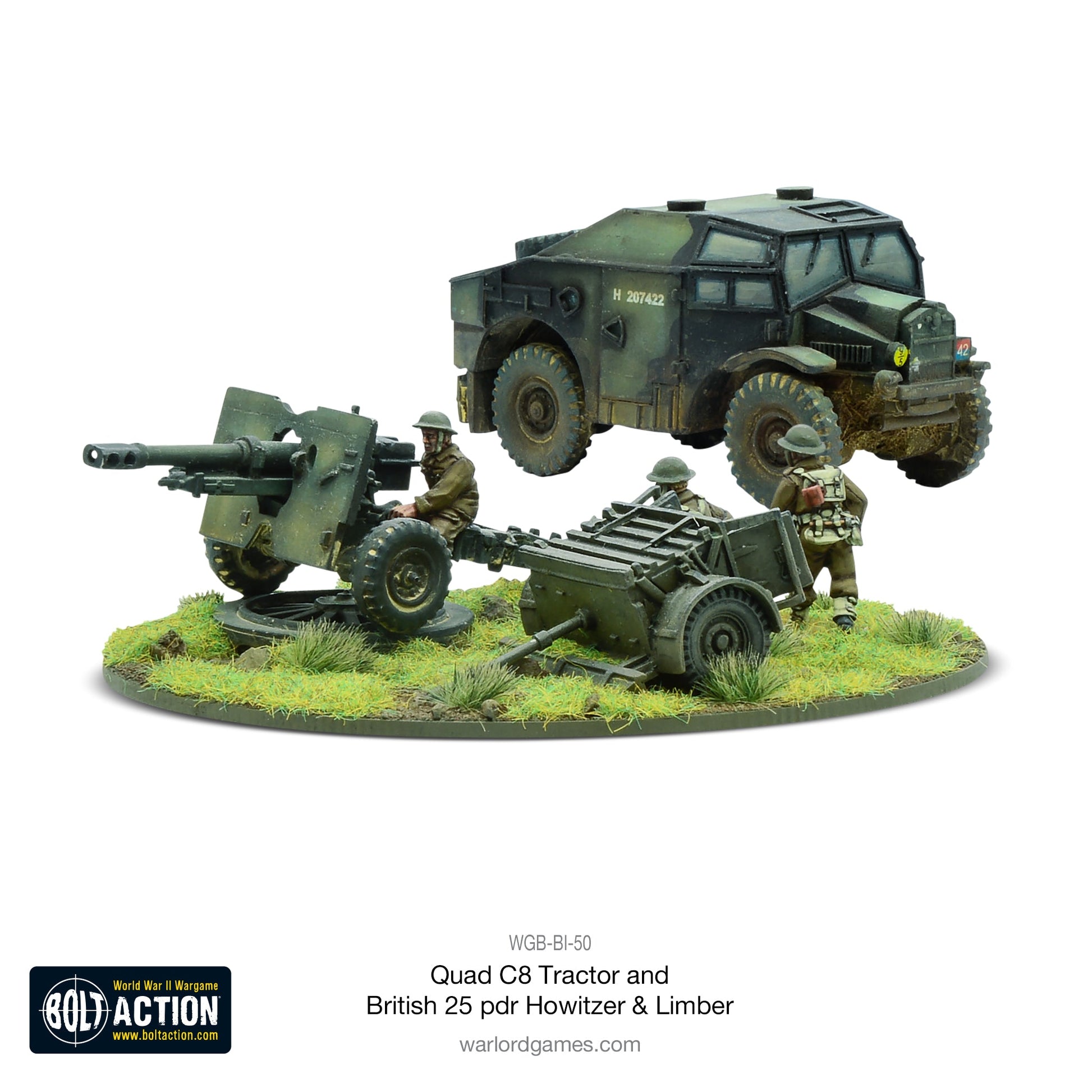 Bolt Action: Quad C8 Tractor and British 25 pdr Howitzer & Limber