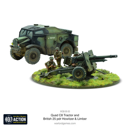 Bolt Action: Quad C8 Tractor and British 25 pdr Howitzer & Limber