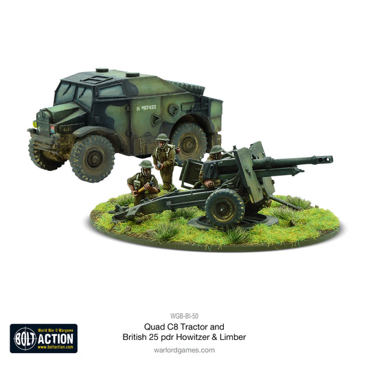 Bolt Action: Quad C8 Tractor and British 25 pdr Howitzer & Limber