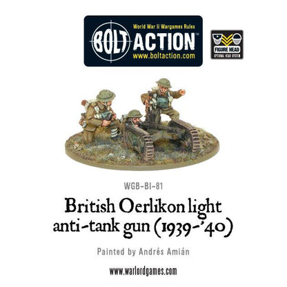 Bolt Action: British Oerlikon light anti-tank gun (1939-40)